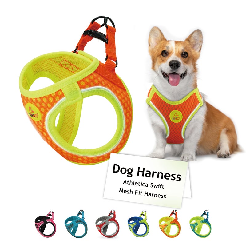 DOCO Dog Harness for Large Sized Dog - Athletica Adjustable, No Pull, No Choke, Puppy Vest Lightweight Air Mesh, Reflective, Puppy Essentials - Orange, Medium (Chest 16"-17", Weight 10-15 lbs) - Image 1